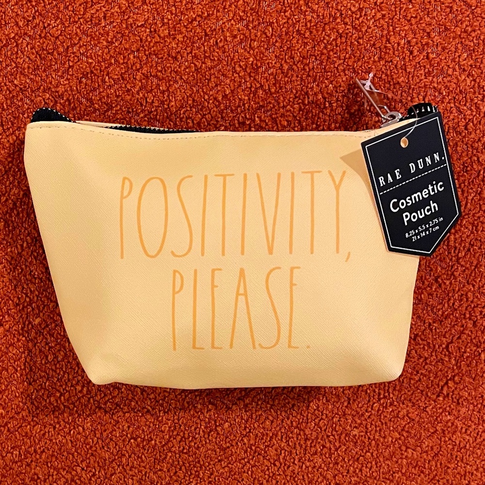 🌼HP🌼 Rae Dunn POSITIVITY PLEASE Cosmetic Pouch